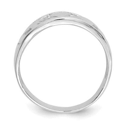 14K Weißgold Claddagh-Ring für Damen