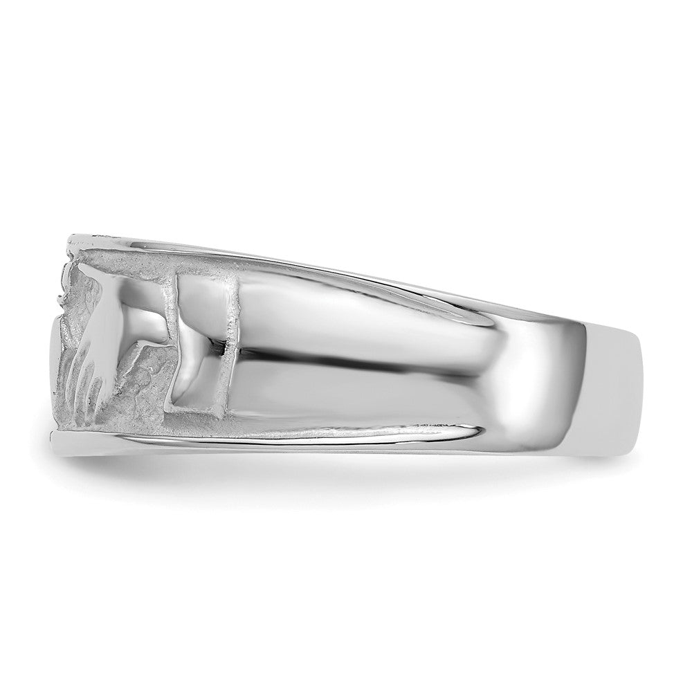 14K Weißgold Claddagh-Ring für Damen