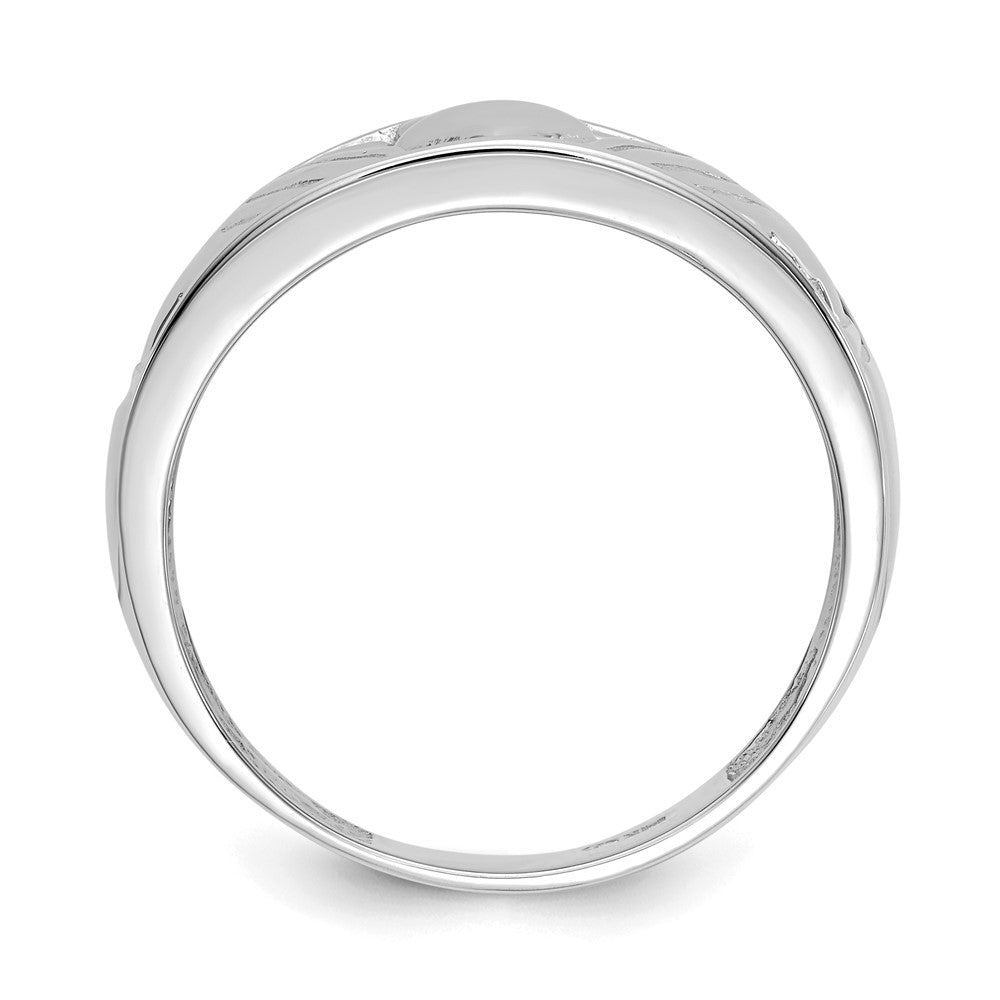 14K Weißgold Herren-Claddagh-Ring