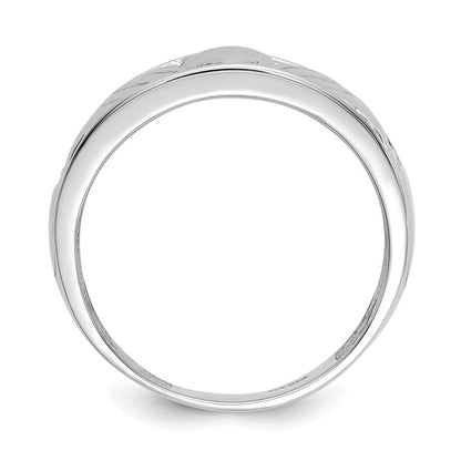 14K Weißgold Herren-Claddagh-Ring