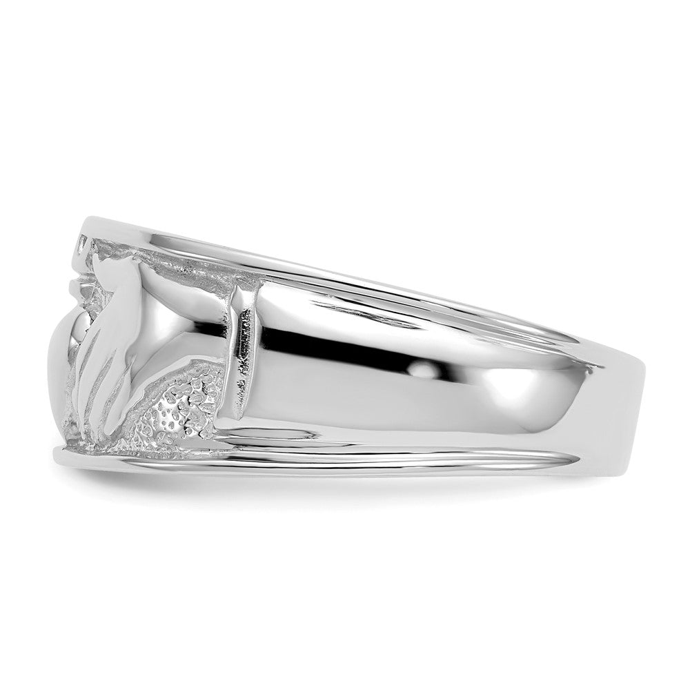 14K Weißgold Herren-Claddagh-Ring