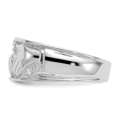 14K Weißgold Herren-Claddagh-Ring