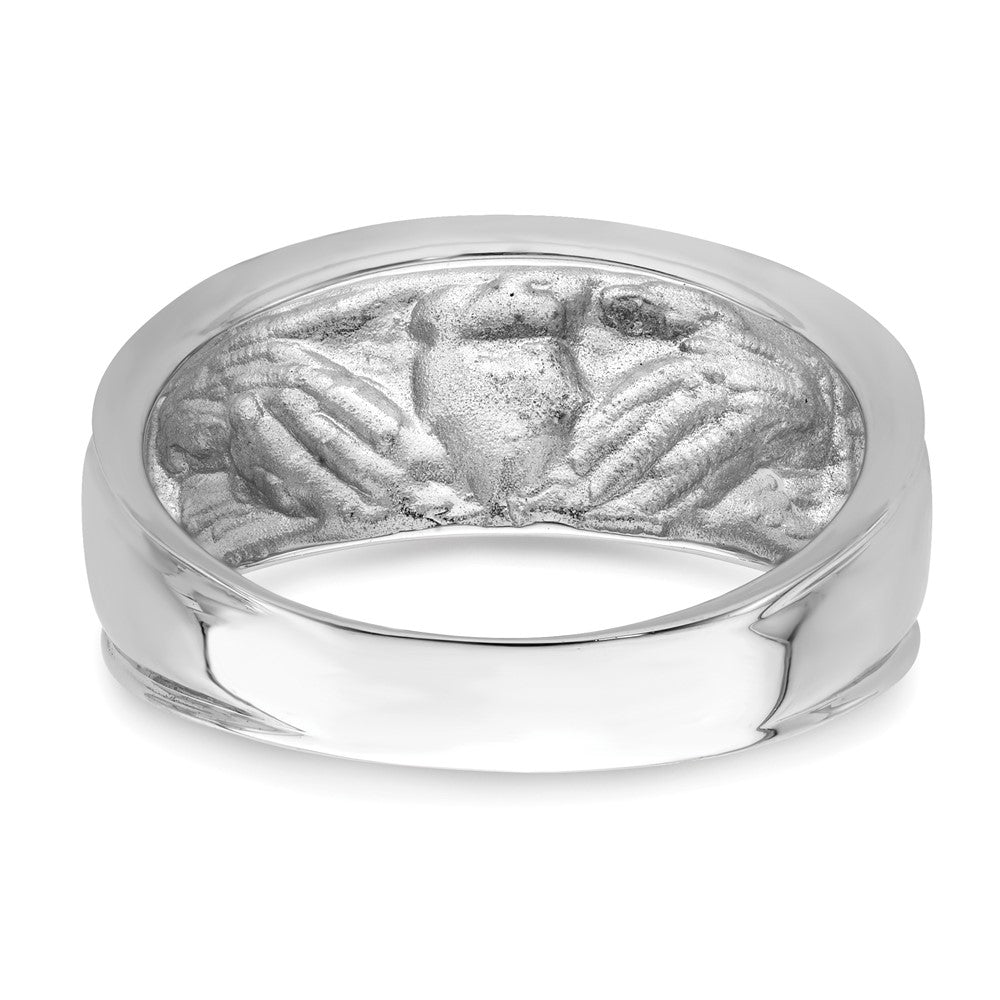 14K Weißgold Herren-Claddagh-Ring