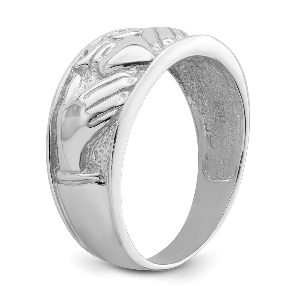 14K Weißgold Herren-Claddagh-Ring