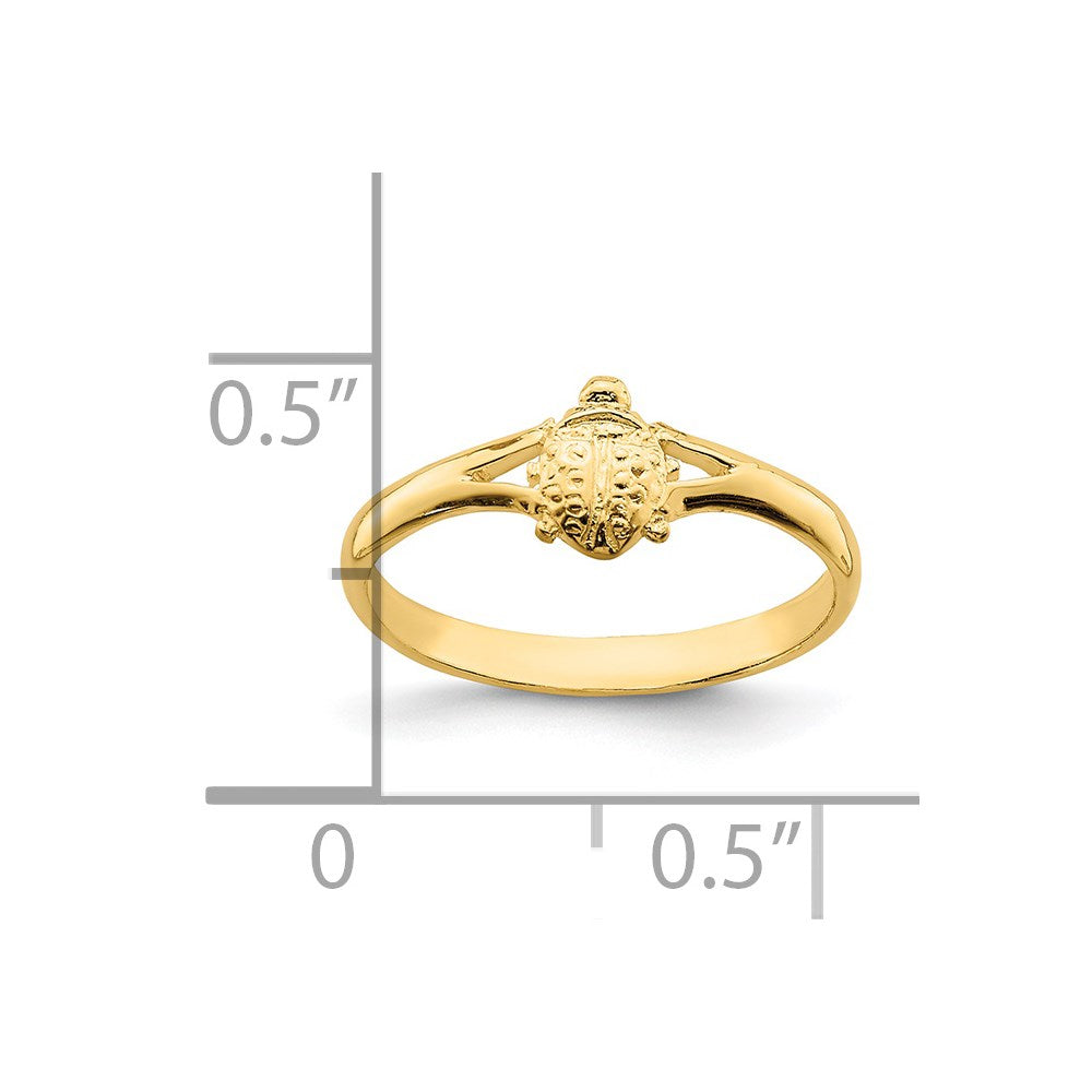 14K Gelbgold Marienkäfer Baby Ring