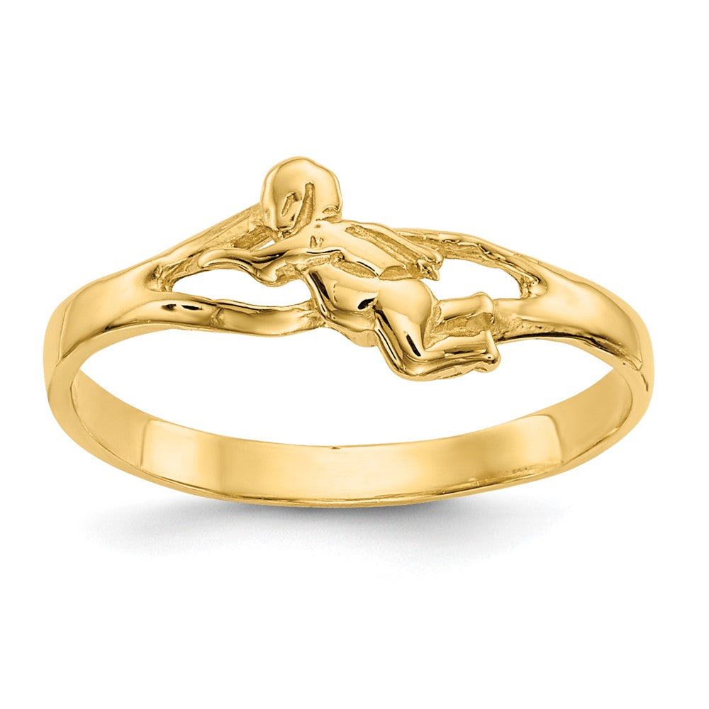 14K Gelbgold Engel Baby Ring