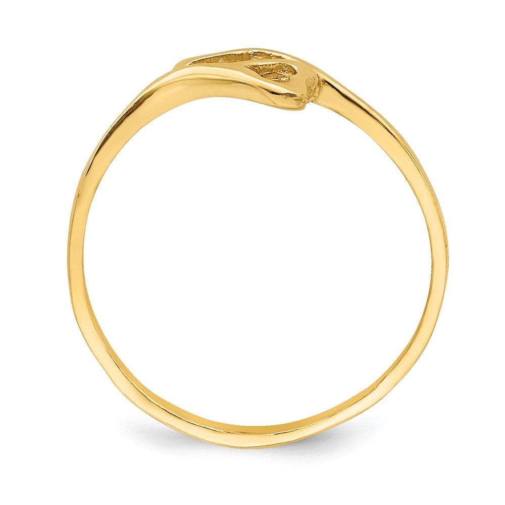14K Gelbgold Doppelt Herz Baby Ring