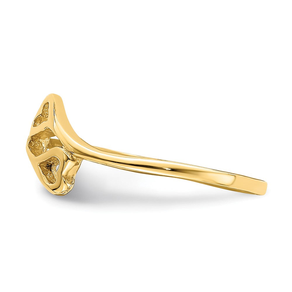 14K Gelbgold Doppelt Herz Baby Ring