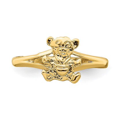 14K Gelbgold Teddy Bär Baby Ring