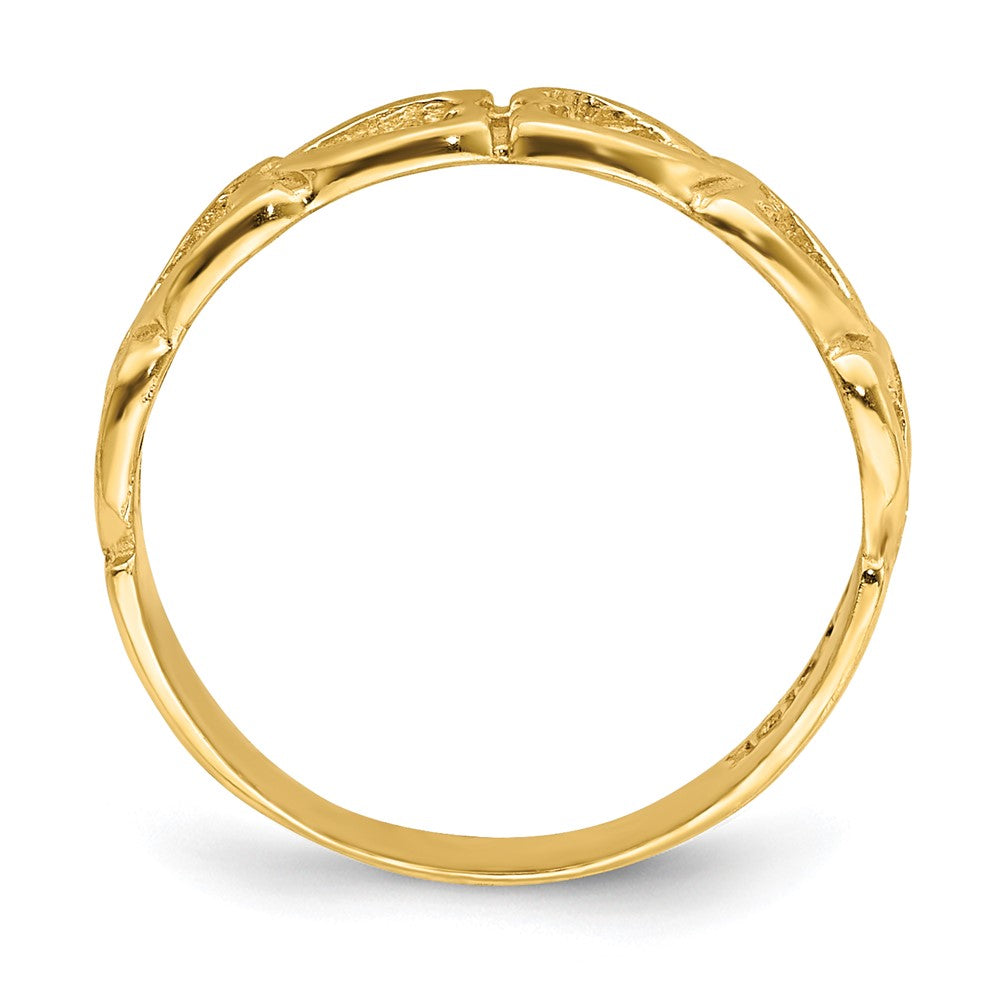 14K Gelbgold Offen Herzen Baby Ring