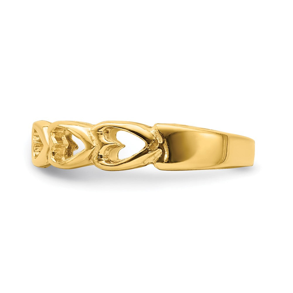 14K Gelbgold Offen Herzen Baby Ring