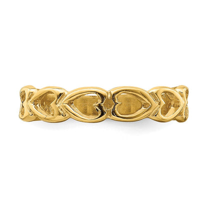 14K Gelbgold Offen Herzen Baby Ring
