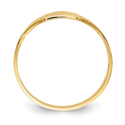 14K Gelbgold Poliert Quadratisch Siegel Baby Ring