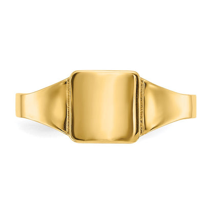 14K Gelbgold Poliert Quadratisch Siegel Baby Ring