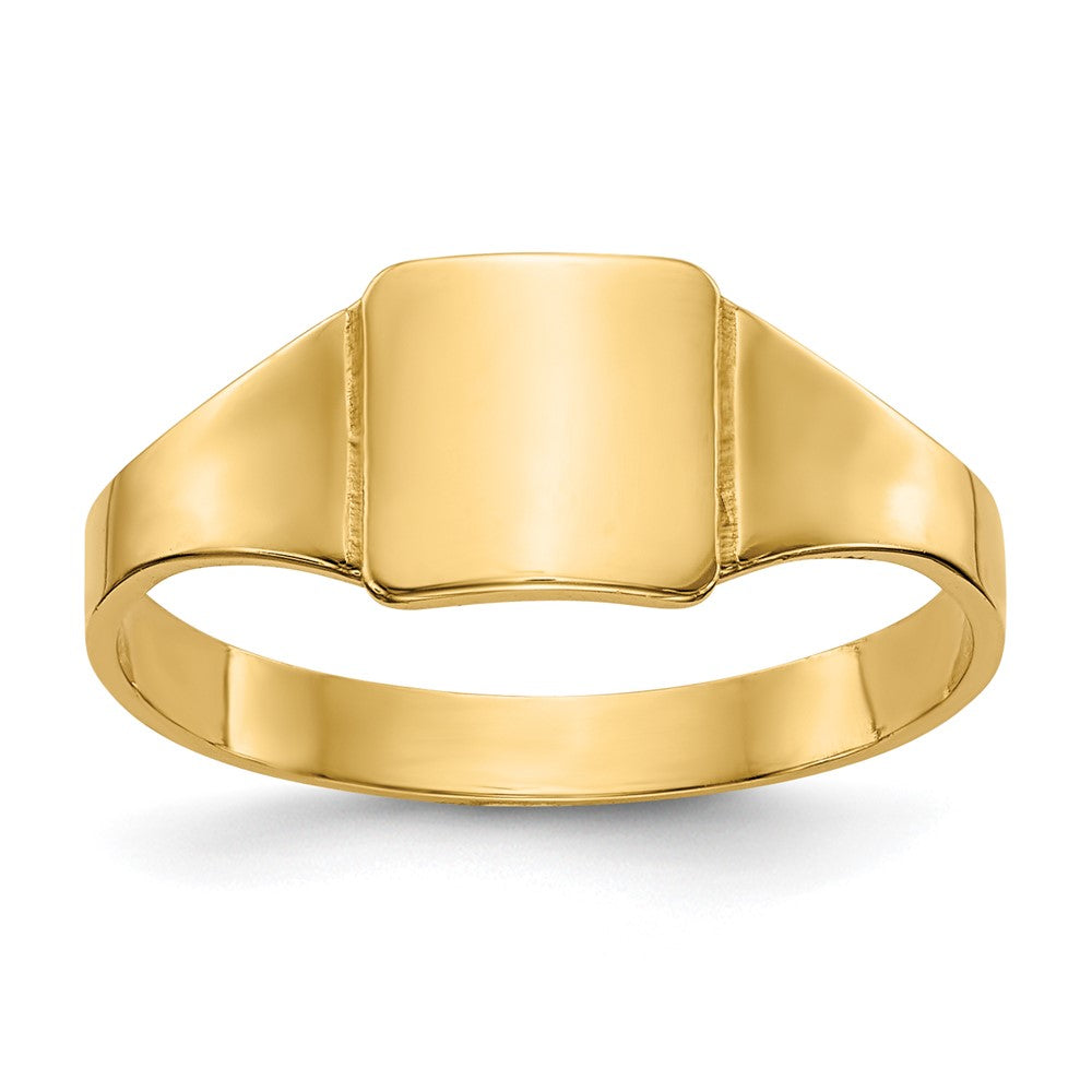 14K Gelbgold Poliert Quadratisch Siegel Baby Ring