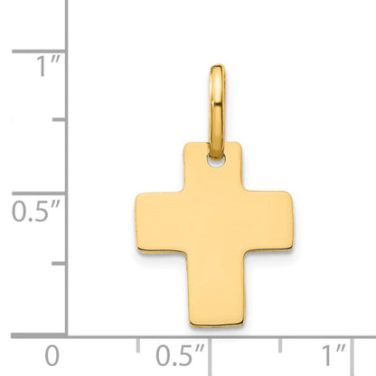 14K Gelbgold Polierter Kreuz-Charm