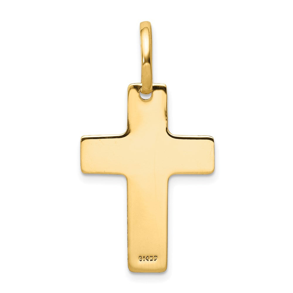 14K Gelbgold Poliertes Kreuz-Charm