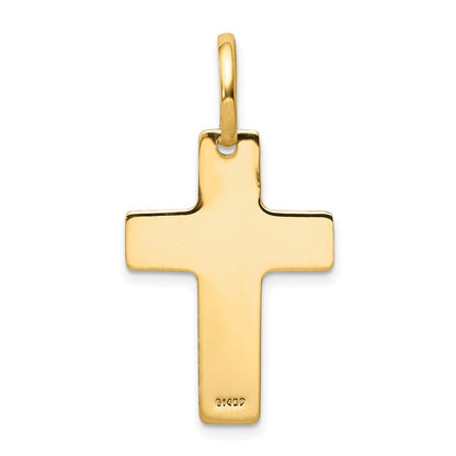 14K Gelbgold Poliertes Kreuz-Charm