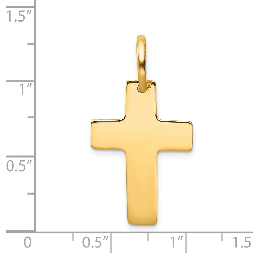 14K Gelbgold Poliertes Kreuz-Charm