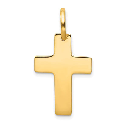 14K Gelbgold Poliertes Kreuz-Charm