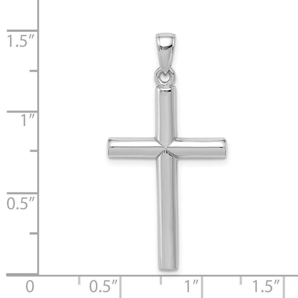 14K Weißgold Polierter Kreuz-Anhänger