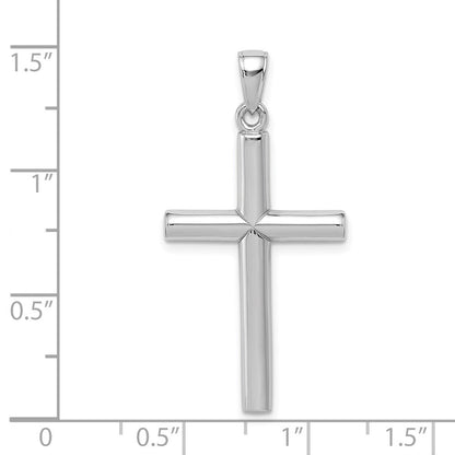 14K Weißgold Polierter Kreuz-Anhänger