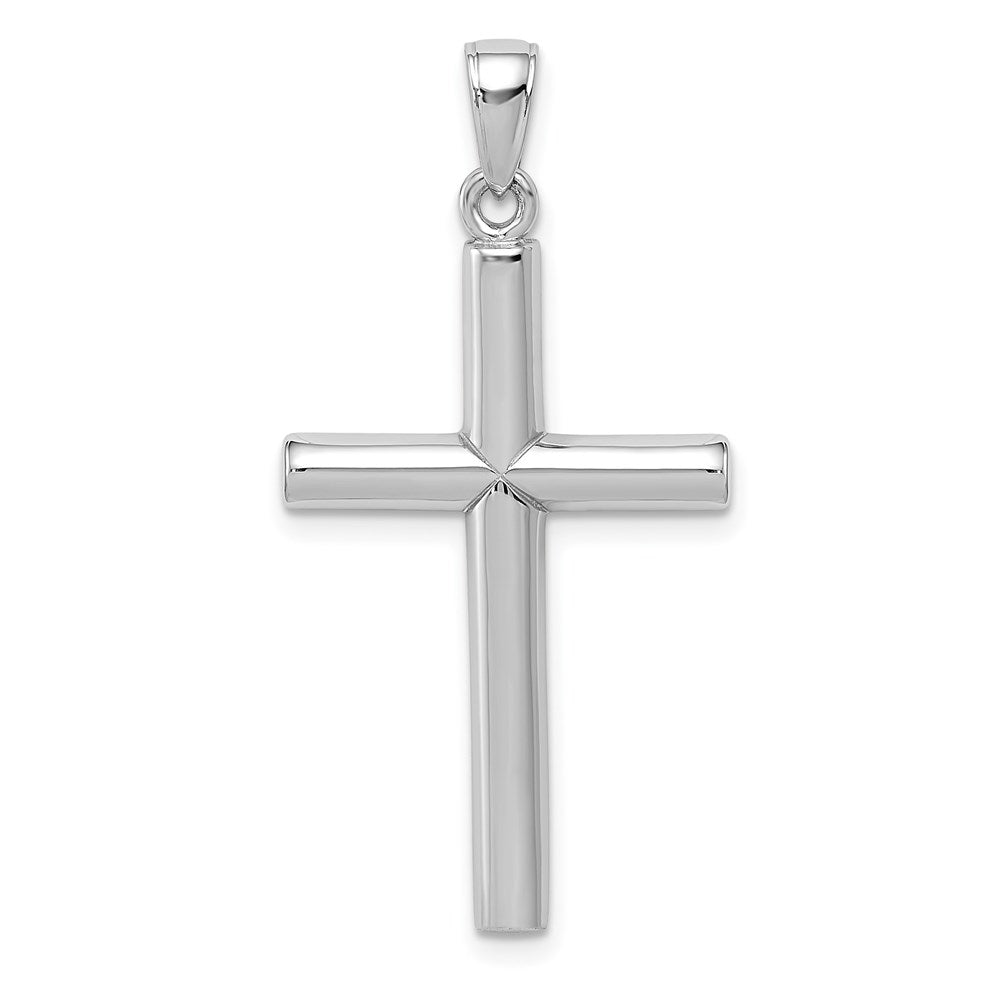 14K Weißgold Polierter Kreuz-Anhänger