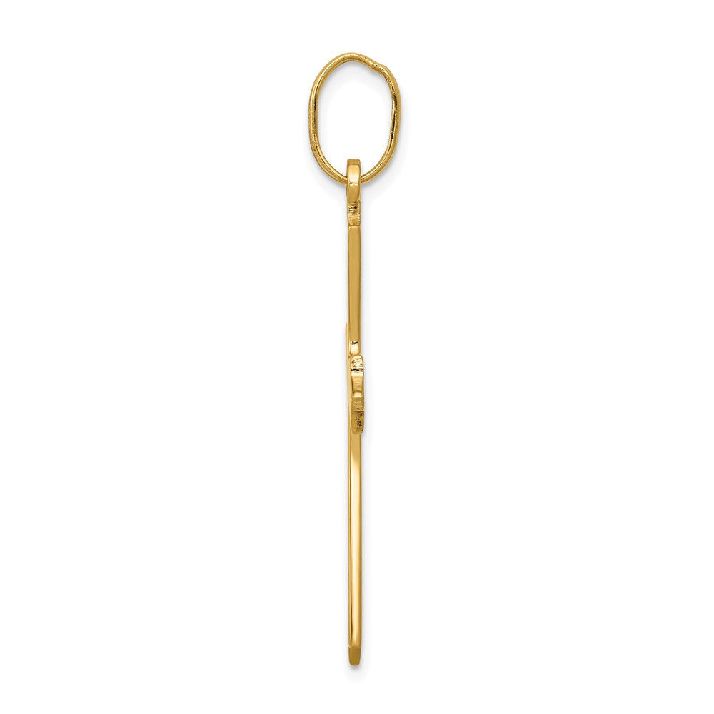 14K Gelbgold Polierter Kreuz-Anhänger