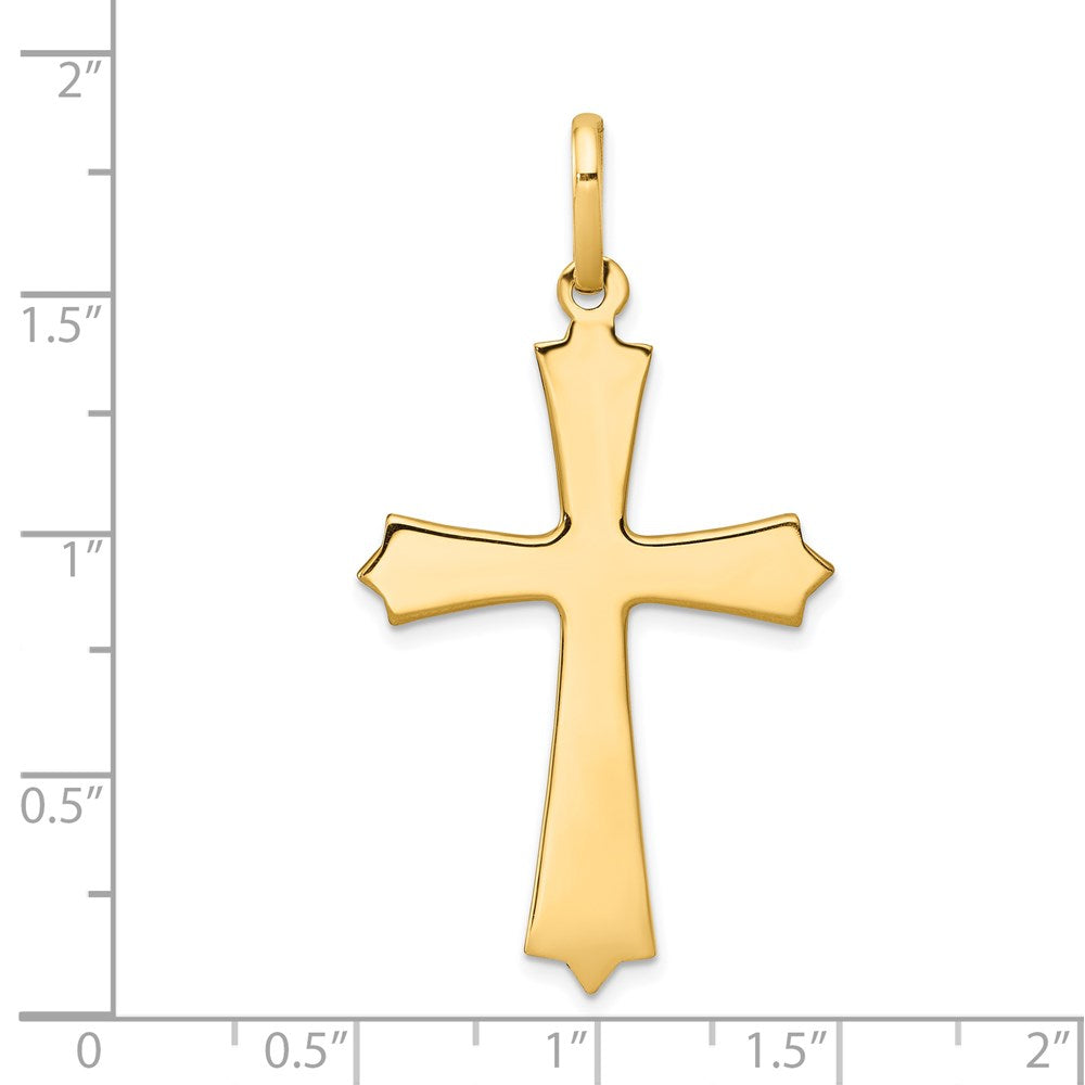 14K Gelbgold Polierter Kreuz-Anhänger