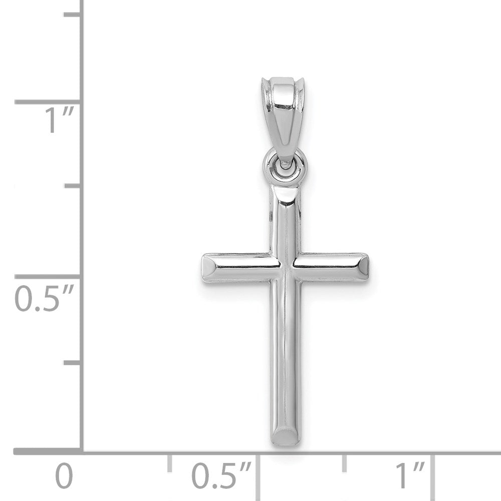 14K Weißgold Hohl Kreuz Anhänger