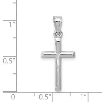 14K Weißgold Hohl Kreuz Anhänger