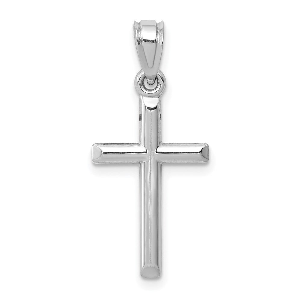 14K Weißgold Hohl Kreuz Anhänger