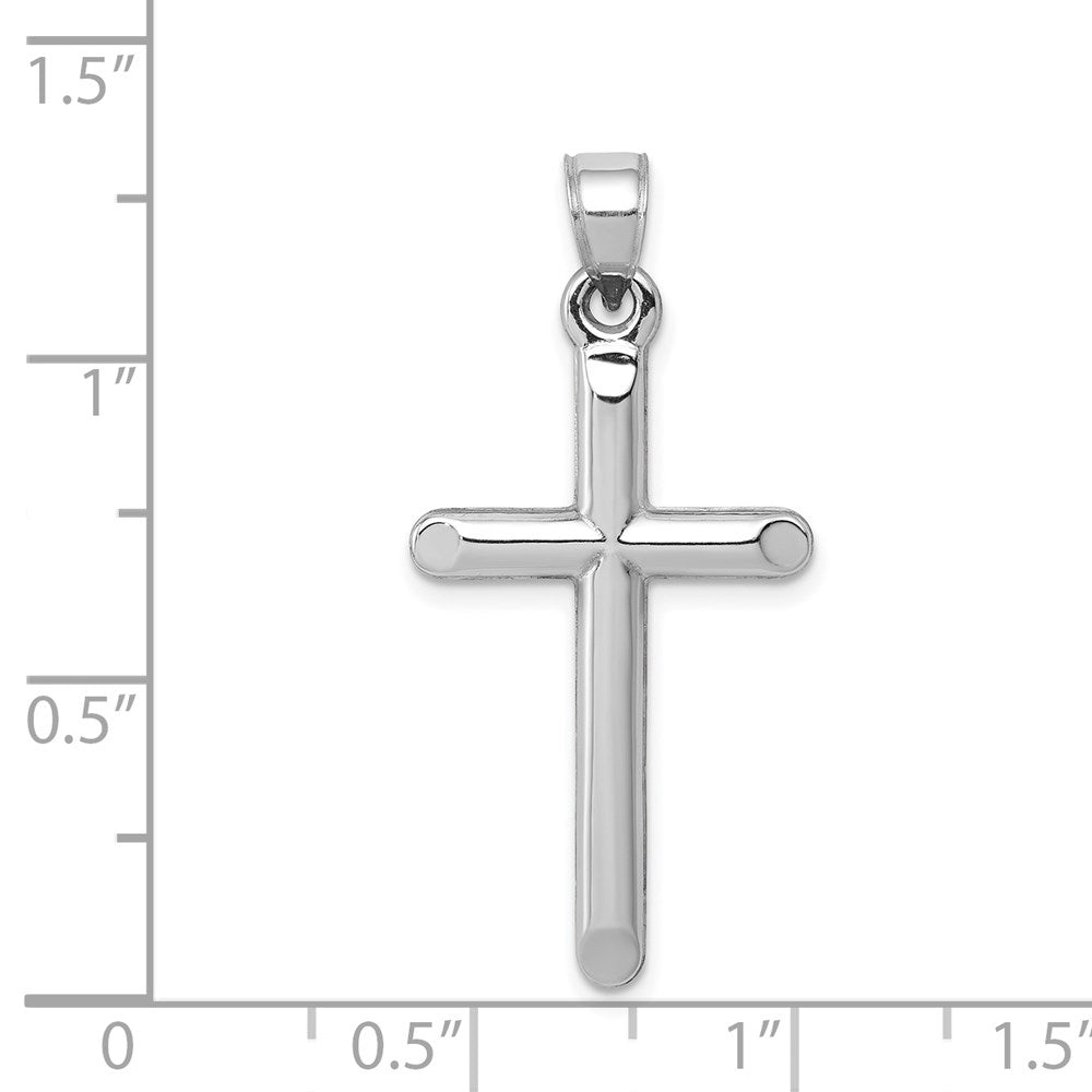 14K Weißgold Hohl Kreuz Anhänger