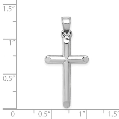 14K Weißgold Hohl Kreuz Anhänger