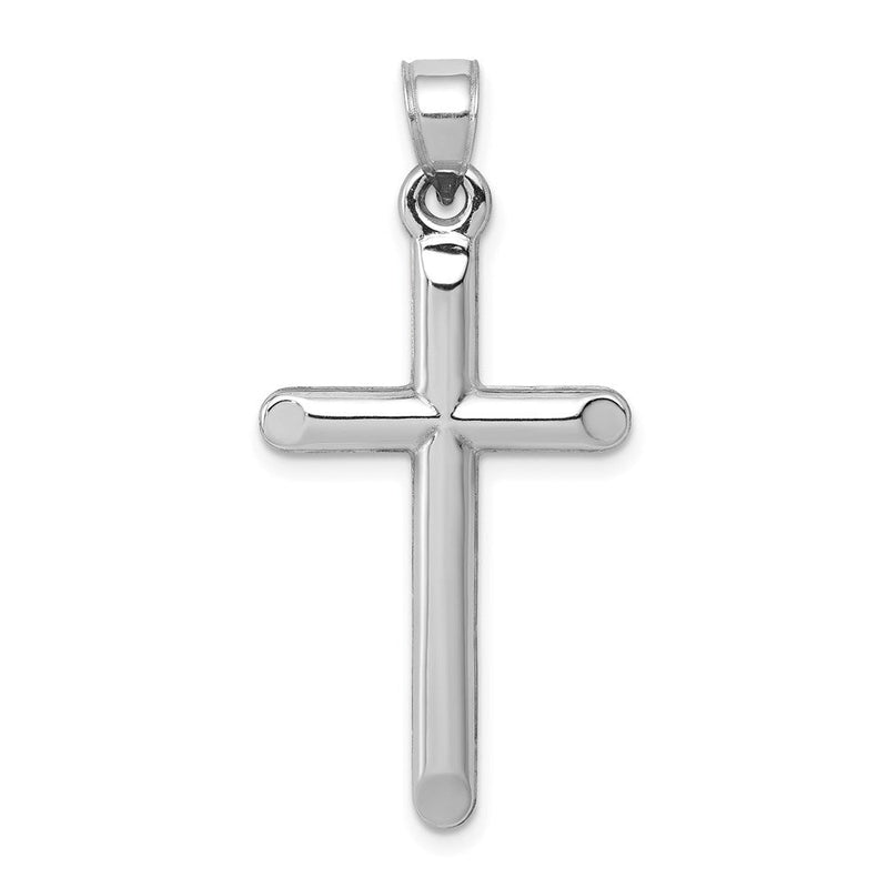 14K Weißgold Hohl Kreuz Anhänger