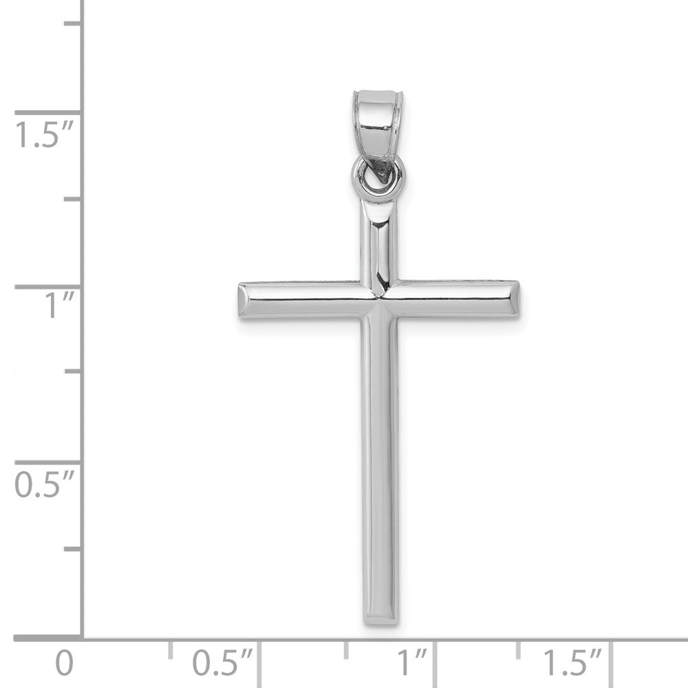 14K Weißgold Hohl Kreuz Anhänger
