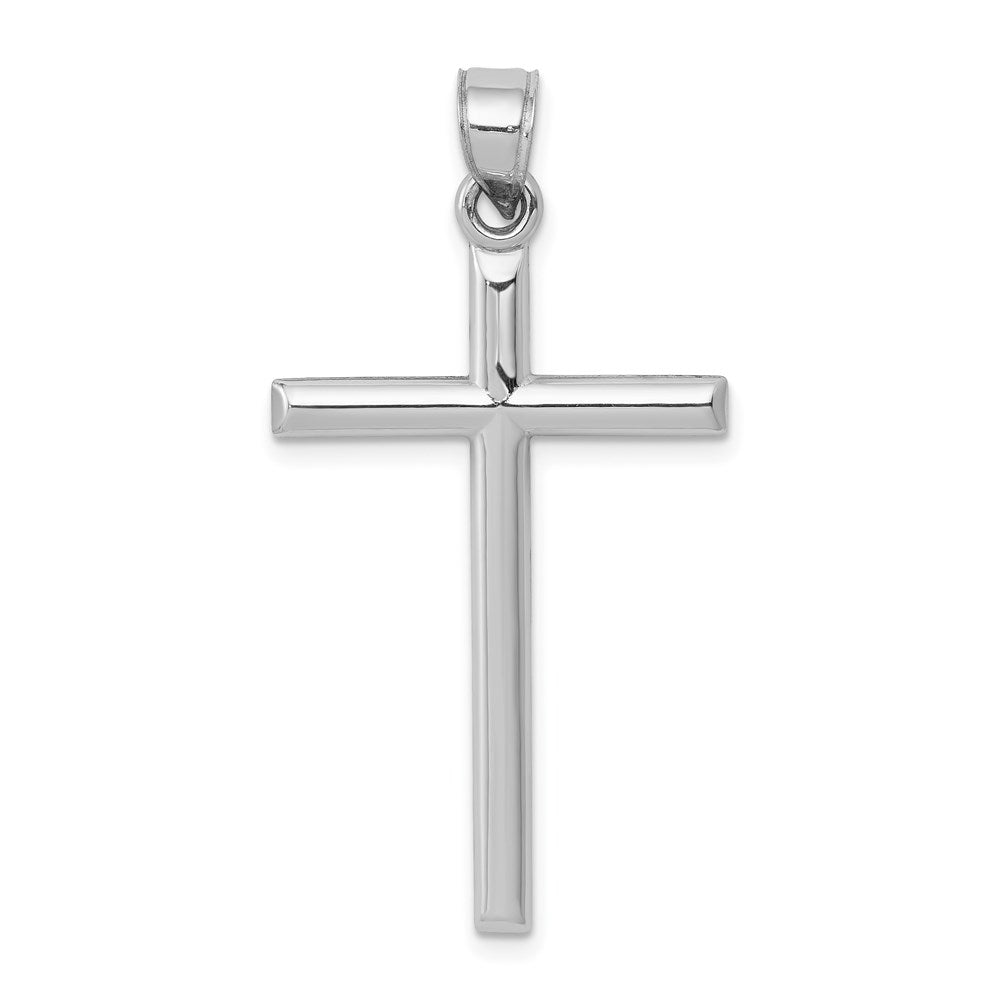 14K Weißgold Hohl Kreuz Anhänger