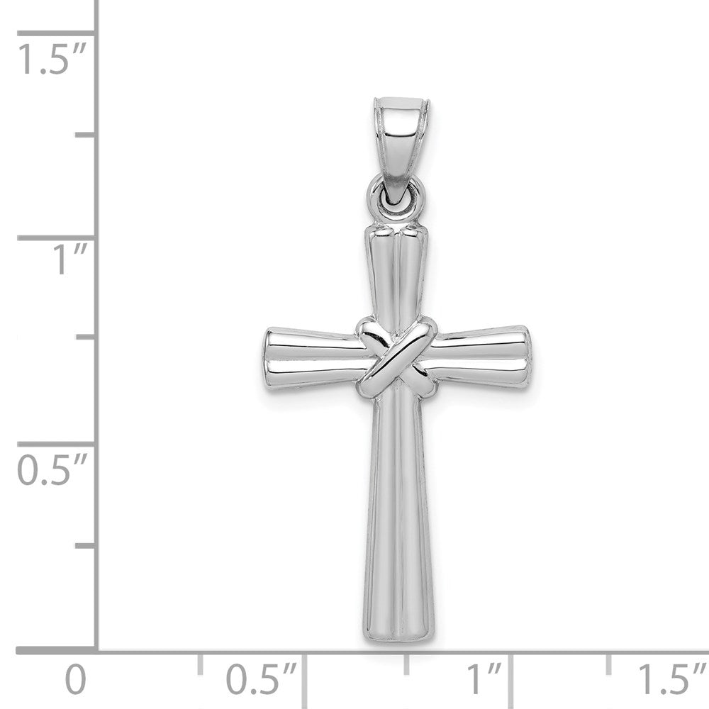 14K Weißgold Hohl Kreuz Anhänger