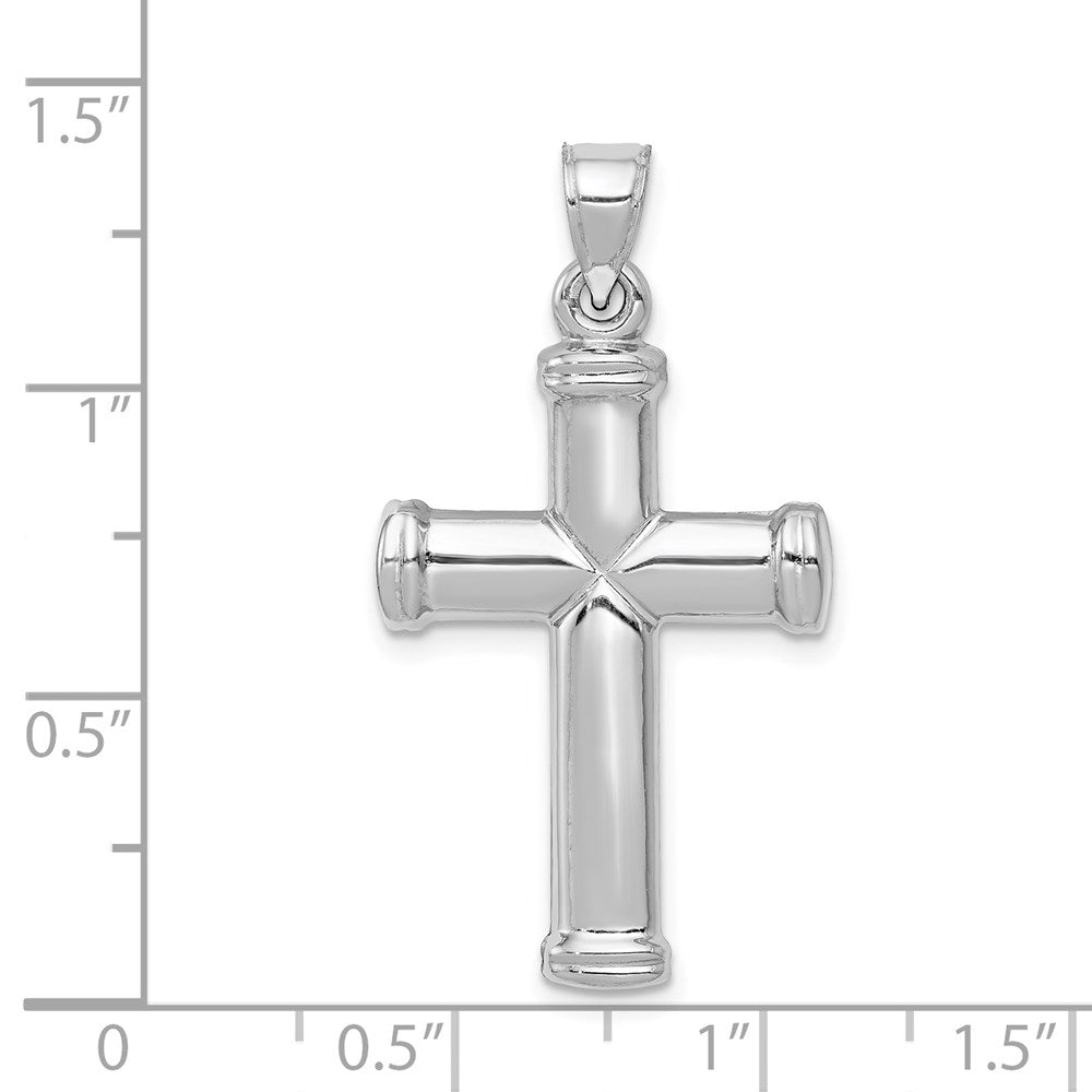 14K Weißgold Poliert Kreuz Anhänger