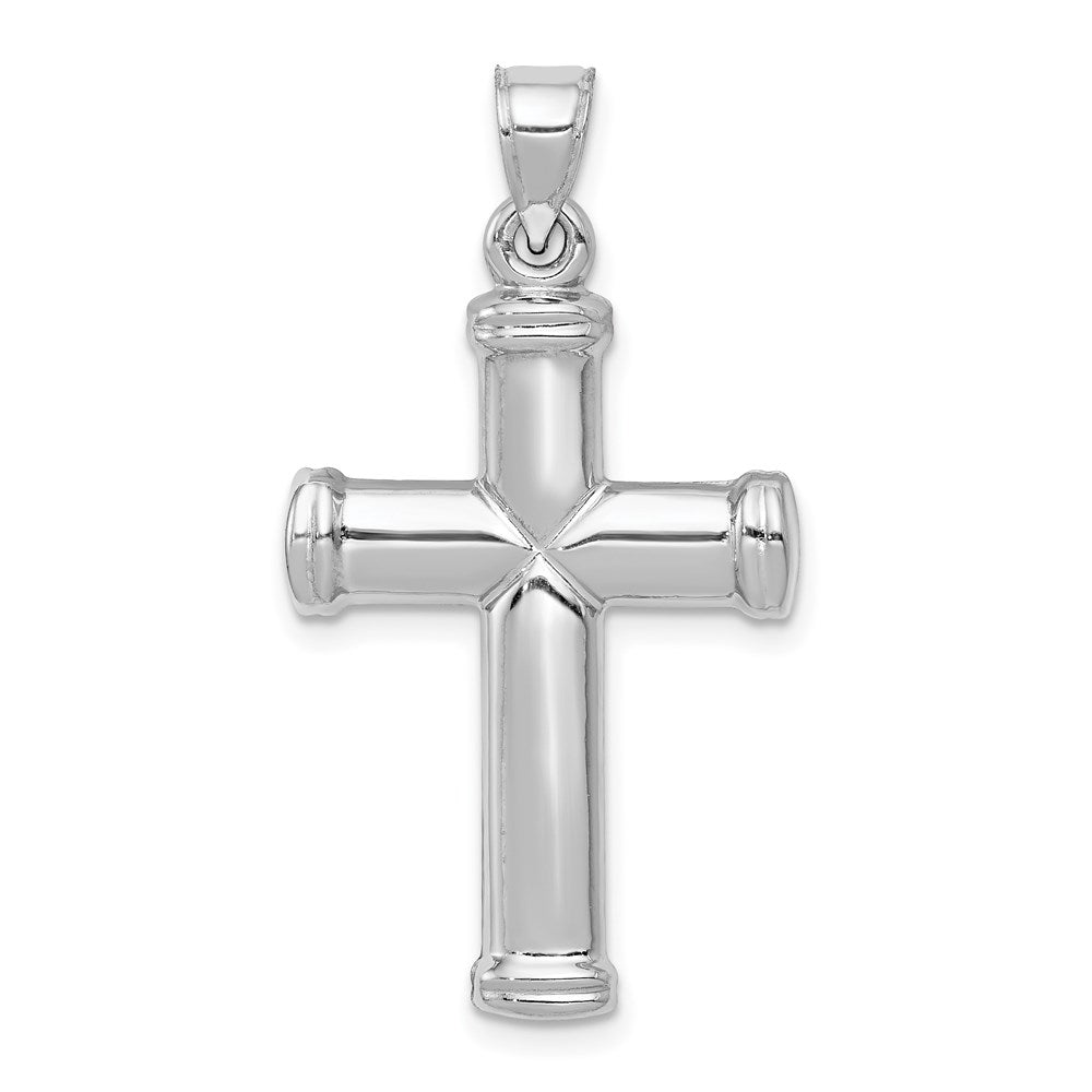 14K Weißgold Poliert Kreuz Anhänger