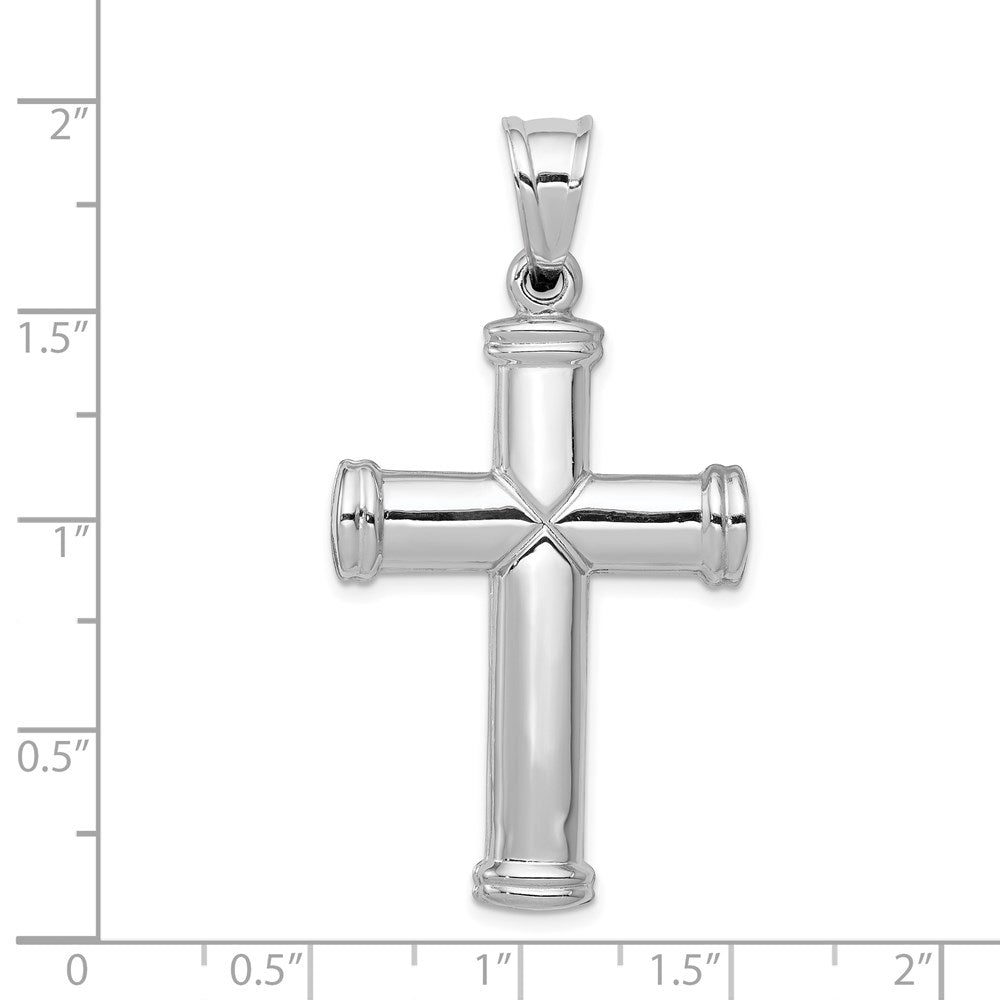 14K Weißgold Hohl Kreuz Anhänger