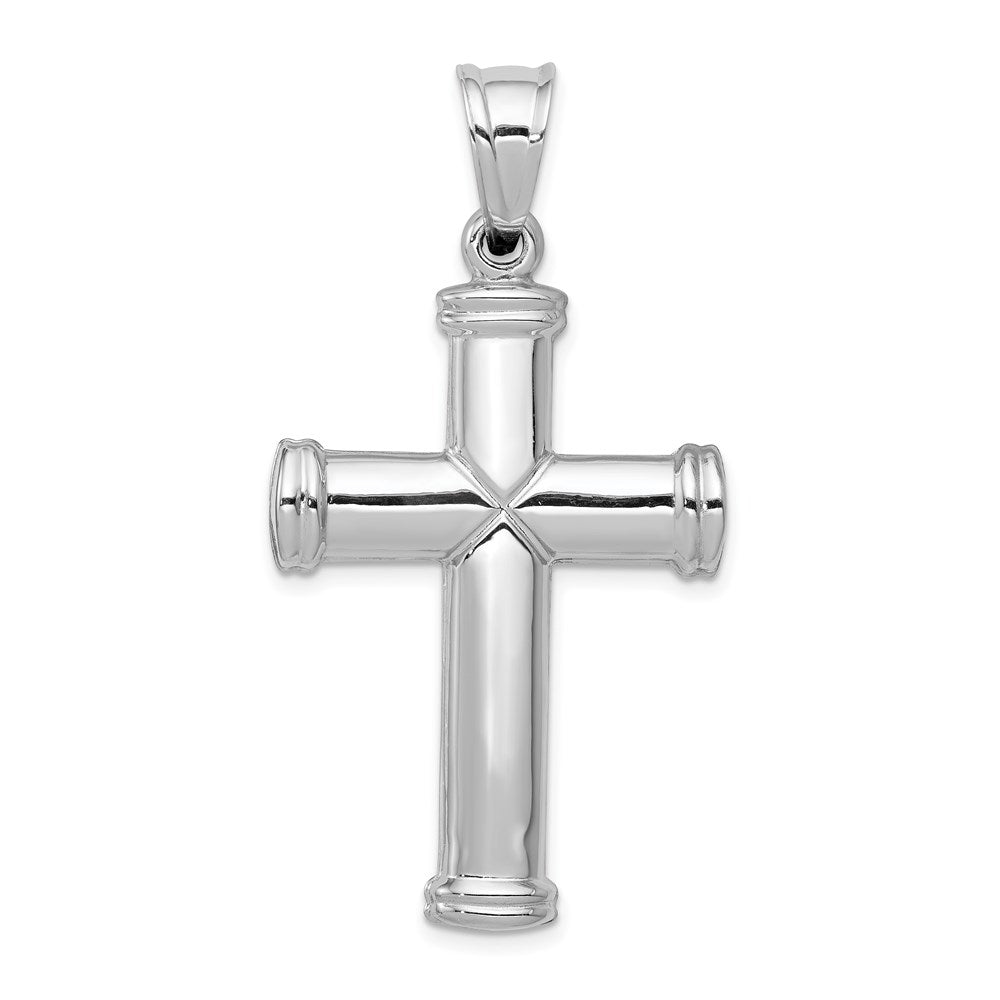 14K Weißgold Hohl Kreuz Anhänger