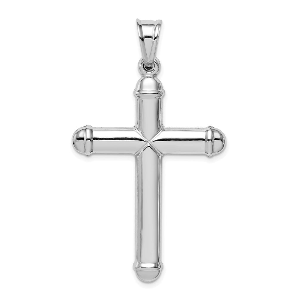 14K Weißgold Hohl Kreuz Anhänger