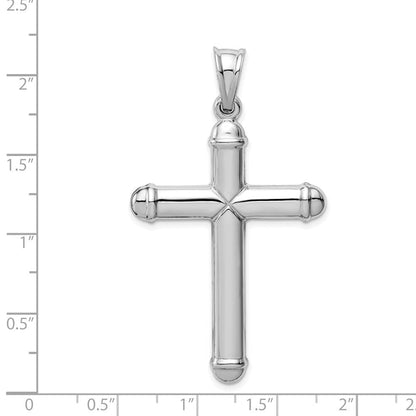 14K Weißgold Hohl Kreuz Anhänger