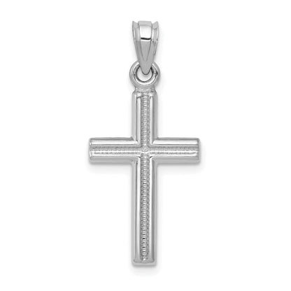 14K Weißgold Kreuz Anhänger