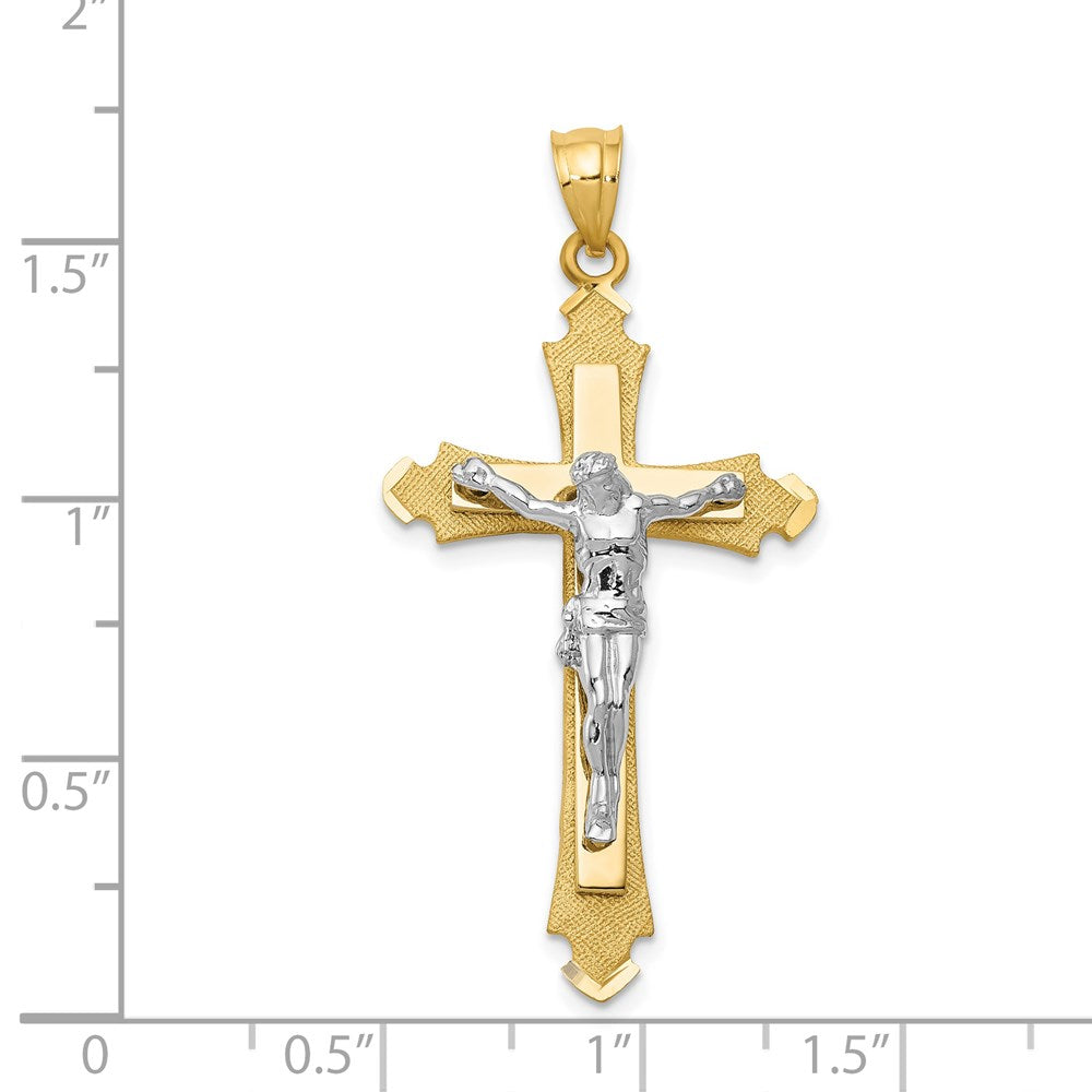 585 Bicolor Gold Kruzifix-Anhänger