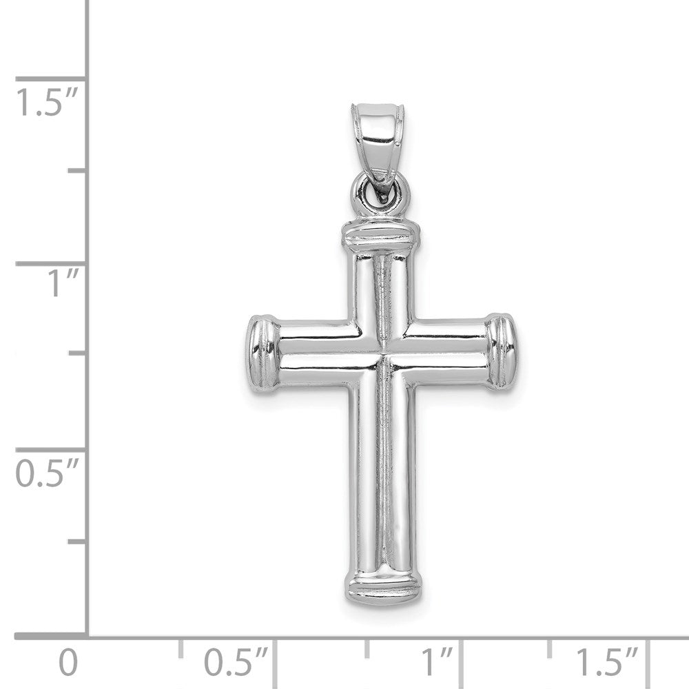 14K Weißgold Hohl Kreuz Anhänger