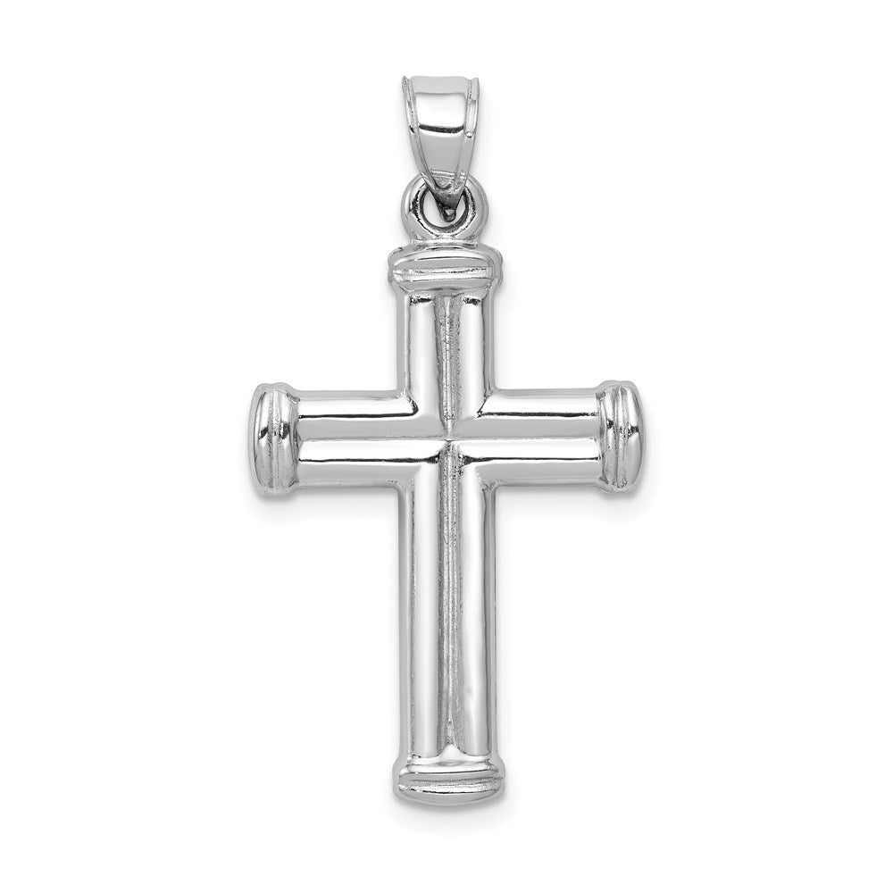 14K Weißgold Hohl Kreuz Anhänger