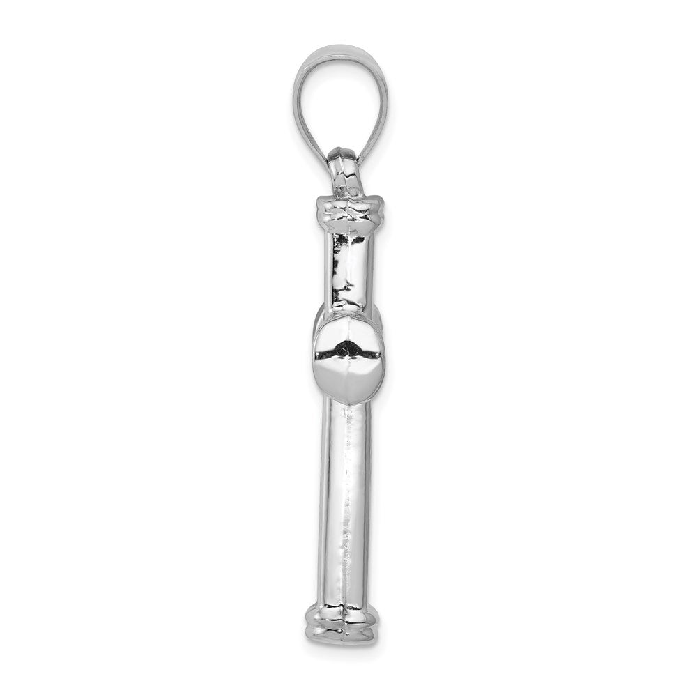 14K Weißgold Hohl Kreuz Anhänger