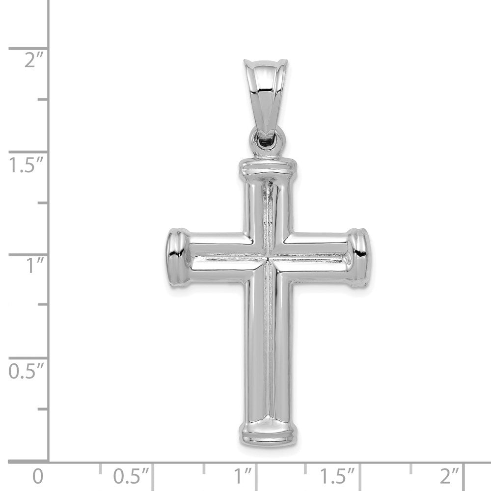 14K Weißgold Hohl Kreuz Anhänger